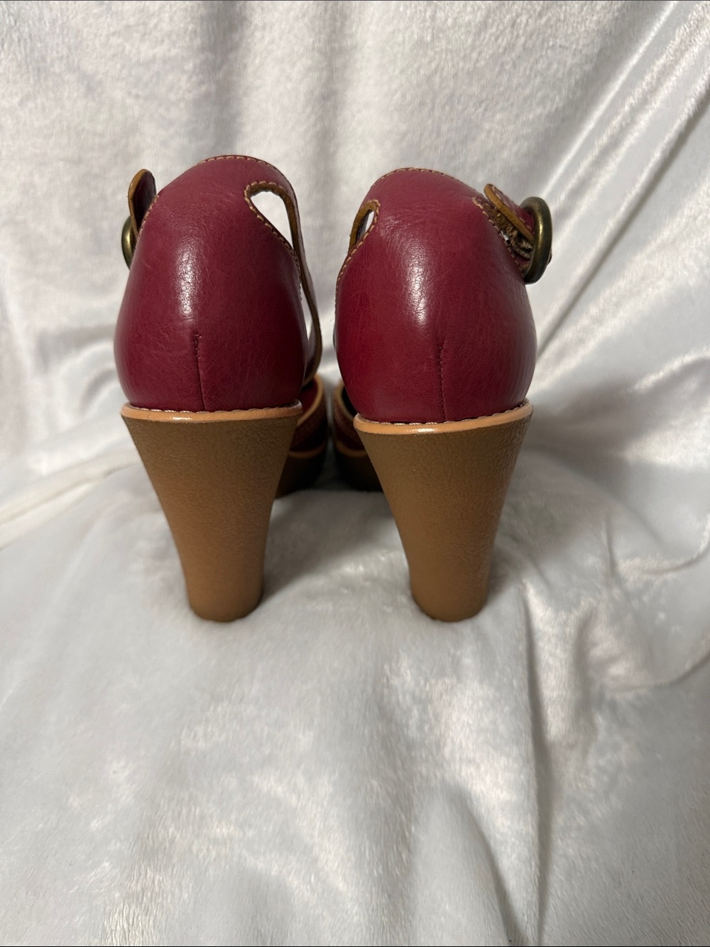 Marc By Marc Jacobs Burgundy Platform Chunky Heel Sandals - Picture 14 of 14